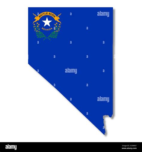 Nevada State Flag Map Illustration with clipping path Stock Photo - Alamy