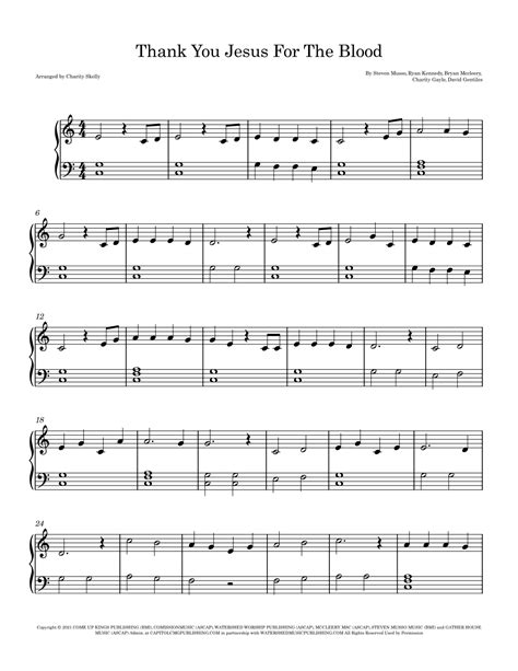 Thank You Jesus For The Blood (arr. Charity Skelly) by Charity Gayle ...