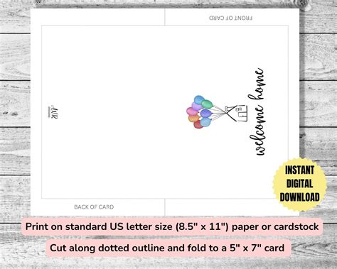 Printable Greeting Card | Welcome Home Card | Housewarming Card | Housewarming | New Home | up ...