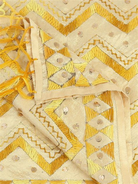 Embellished & Embroidered Chanderi Dupatta – Dupatta Bazaar
