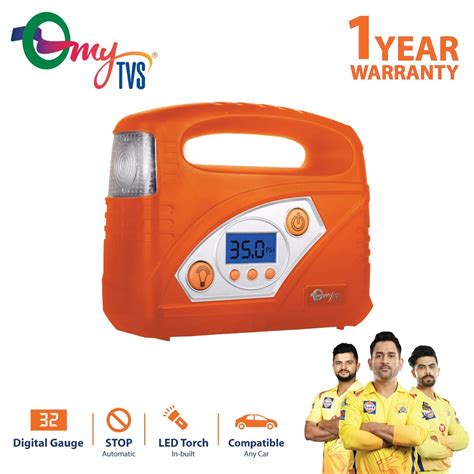 myTVS Digital Auto Cut Off Ultra Fast Tyre Inflator with in-Built LED ...