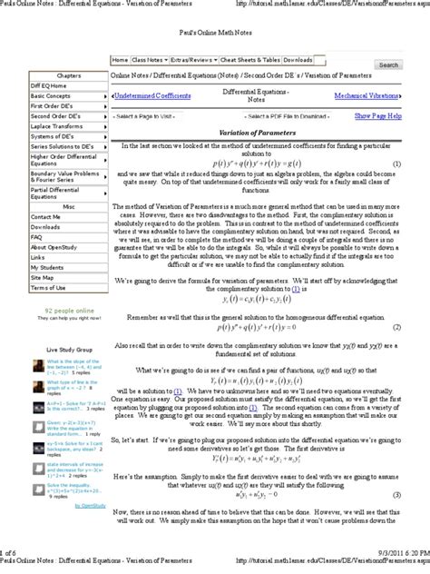 Pauls Online Notes _ Differ.. | Calculus Of Variations | Differential ...