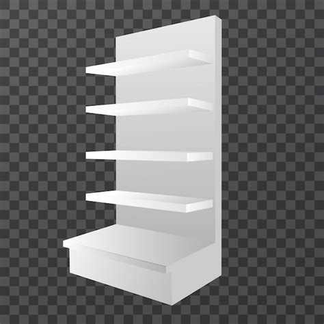 Retail shelf mockup with empty gondola model shelves without products ...