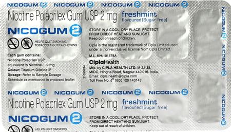 Buy NICOTEX 2MG MINT PLUS SUGAR FREE GUM'S STRIP OF 12 Online & Get ...