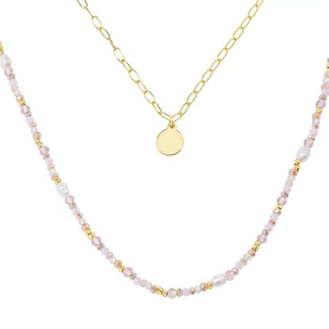 LC Lauren Conrad Gold Tone Layered Coin Charm Pendant Necklace