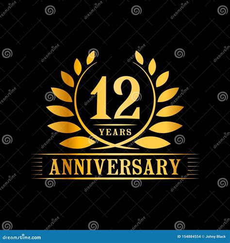 12 Years Anniversary Celebration Logo. 12th Anniversary Luxury Design ...