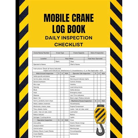 Buy Mobile Crane Daily Inspection Checklist Log Book: Crane Inspection ...