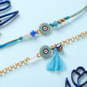 Floweraura Bhaiya Bhabhi Evil Eye Design Bhaiya Bhabhi Rakhi With Roli ...