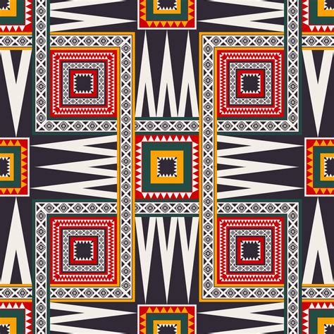 African geometric pattern. Ethnic geometric square-triangle shape ...
