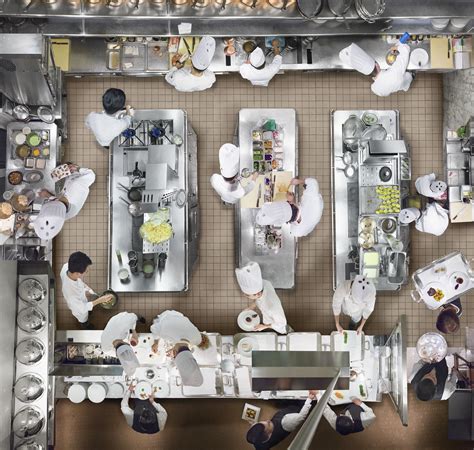 The Jean-Georges Kitchen From on High | Restaurant kitchen design ...