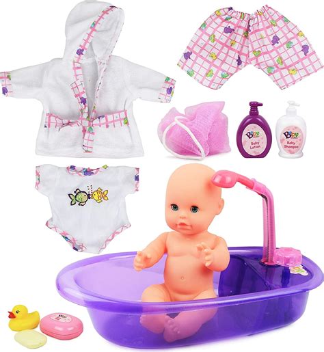 Buy Click N Play Newborn Baby Doll Bath Time Play Set with Accessories ...