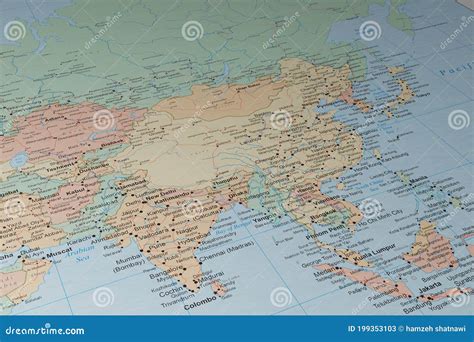 Map of China and India Showing Parts of Asia and the China Sea Stock Illustration - Illustration ...