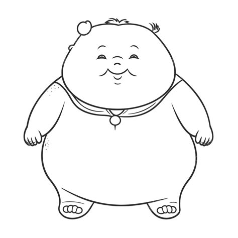 Cute Big Guy Coloring Page Outline Sketch Drawing Vector, Wing Drawing, Ring Drawing, Guy ... - Drawing of Big T
