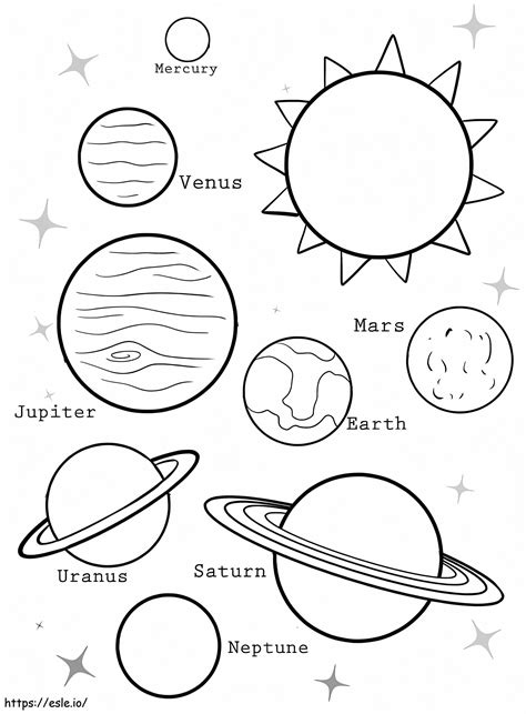 Simple Planets coloring page