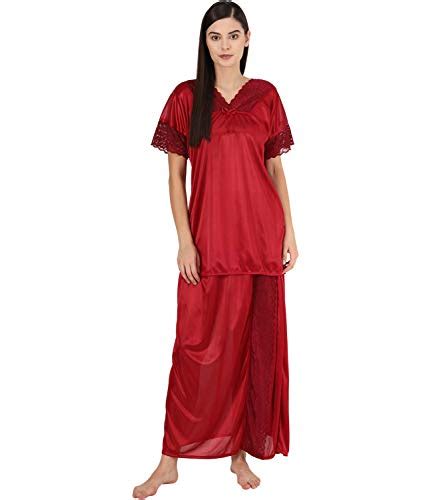 Buy Sephani Women's Satin Top and Lungi Night Suit Set - STN-999 at ...