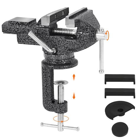 GOXAWEE Universal Bench Vise, 3.15 Inch Table Clamp, 360° Swivel Base ...