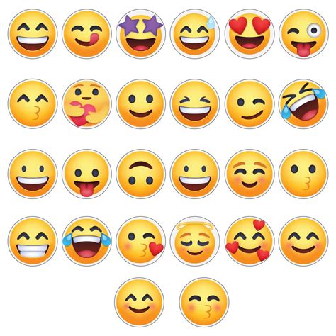 Buy Festiko®Emoji Emoticon Stickers, 26 Pieces, 2.5 inches, Round, 26 ...
