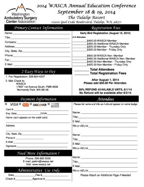 Fillable Online Attendee Registration form - Wasca.net Fax Email Print ...
