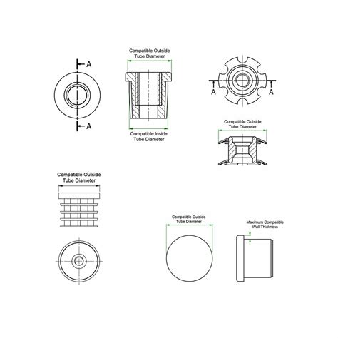 Image result for Threaded Round Tube Inserts