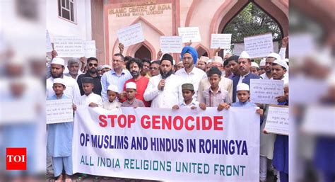 Rohingya Crisis: All religions protest held at Lucknow Eidgah against ...