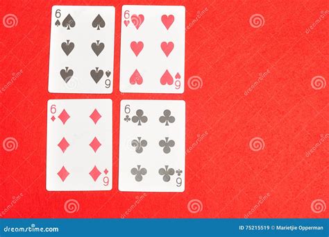 The Different Suit of the Number 6 Cards Stock Image - Image of deck ...