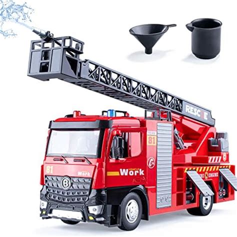 HAPYAD Fire Truck Toy Metal Cab, Fire Engine Truck with Lights and ...