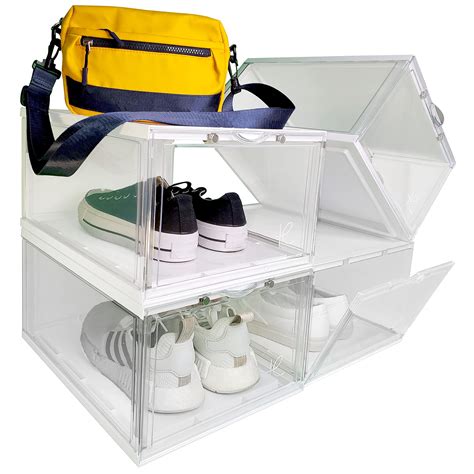 Buy K. Essentials Shoe Boxes – Clear Plastic Stackable, Sturdy Shoe ...