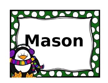 Editable Winter Name Tags by Remarkable Reading Resources | TpT
