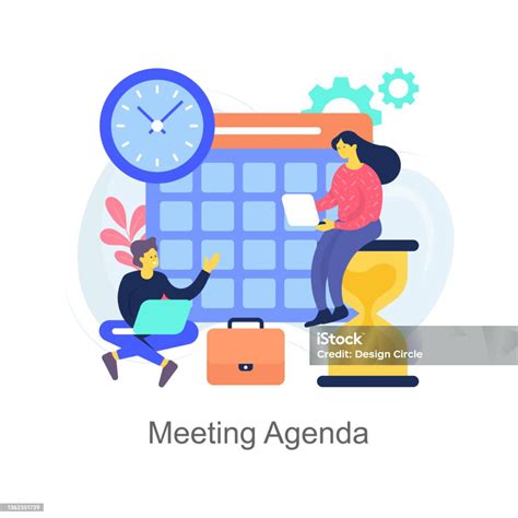 Meeting Agenda Vector Illustration Isolated On White Background Flat ...