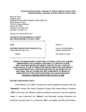 Notice Of Presentment - Fill Online, Printable, Fillable, Blank | pdfFiller