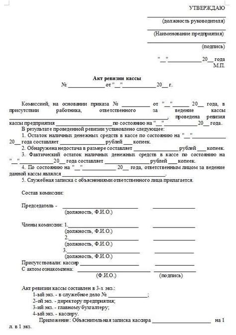 Ревизия кассы: порядок проведения и составление акта