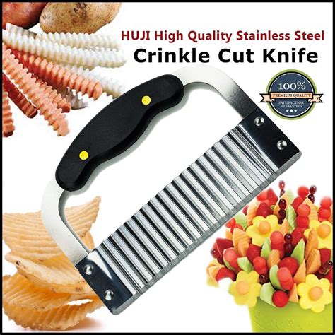 Huji Home Products. Black Handled Stainless Steel Crinkle Cut Knife ...