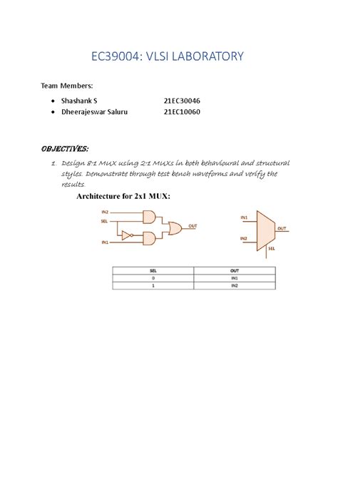 VLSI Expt1 - good - EC39004: VLSI LABORATORY Team Members: • Shashank S ...