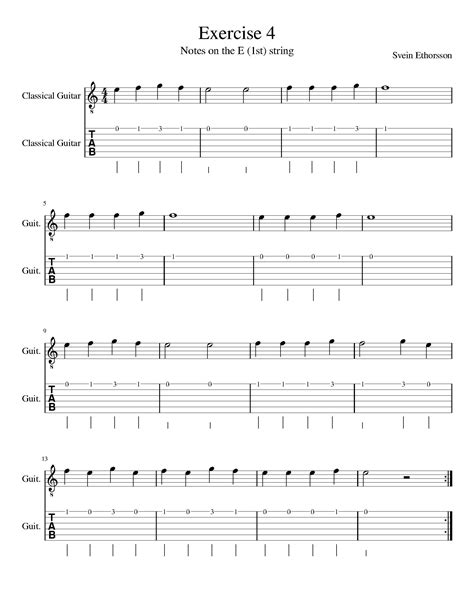 Beginner Classical Guitar - Lesson 1: Notes on the E string-Exercise4