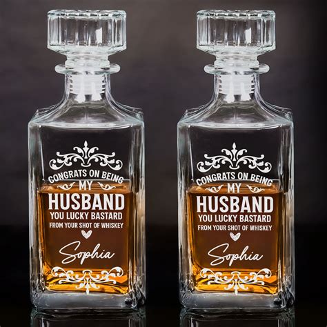 Congrats On Being My Husband You Lucky Bastard - Custom Decanter – Macorner