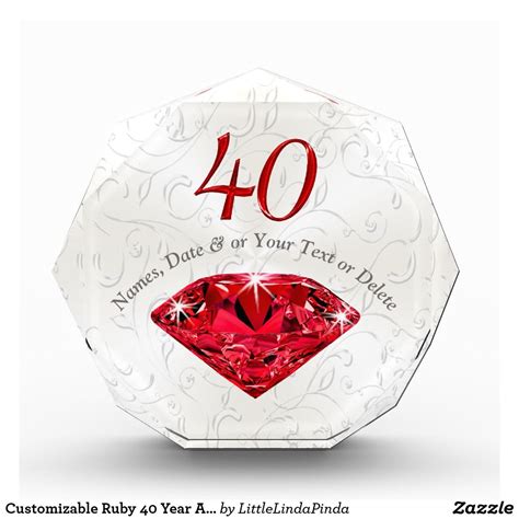 Customizable Ruby 40 Year Anniversary Gift Ideas | Zazzle | Anniversary ...