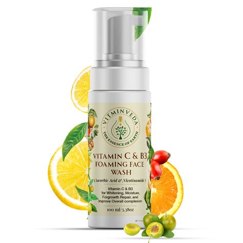 VITMINVEDA: Natural Vitamin C & B3 Foaming Face Wash - 100 ml
