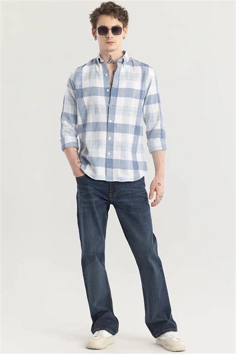 Buy Men's Plaidify Blue Checkered Shirt Online | Snitch – SNITCH
