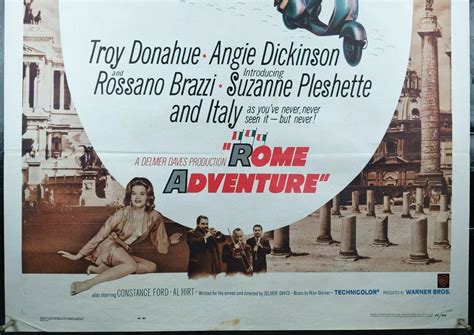 ROME ADVENTURE Movie Poster 1962 Authentic 1Sheet Troy Donahue FREE USA ...