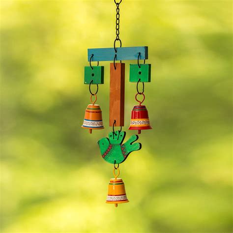 ExclusiveLane 'Chirping Birds & Bells' Garden Decorative Outdoor Metal ...