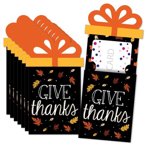 Give Thanks - Thanksgiving Party Money and Gift Card Sleeves - Nifty ...