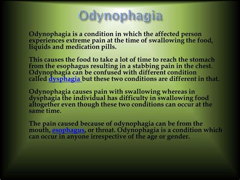 PPT - Odynophagia: Causes, Symptoms, Daignosis, Prevention and Treatment PowerPoint Presentation ...