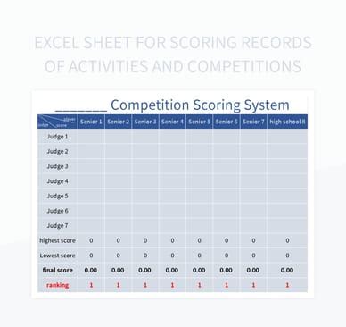 Image result for Scoring Matrix Excel Template