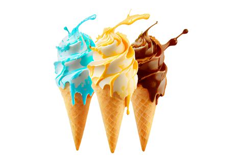 Tasty colorful ice cream cone with transparent background 24106564 PNG