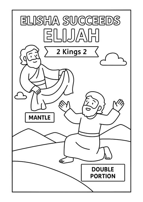 Elisha Succeeds Elijah – Free Bible Coloring Page for Kids (2 Kings 2) - Free Bible Worksheets