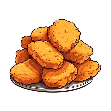 Premium Vector | Chicken nuggets vector clipart white background