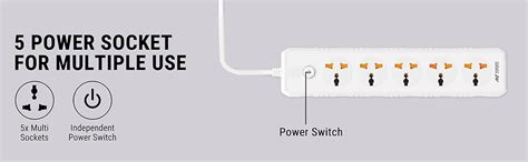 Buy Ant Esports PS500 Power Strips with 5 Universal Socket, 3-Meter ...