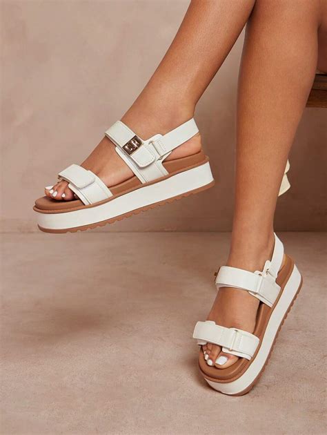 SHEIN SHUZIA Women Platform Sandals With Comfortable Molded Footbed And ...
