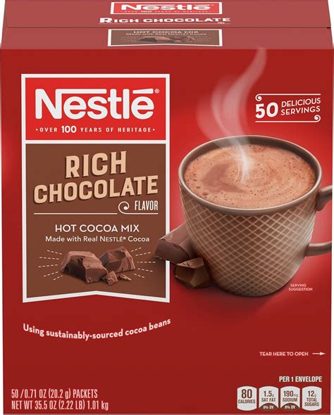 Amazon.com : Nestle Hot Chocolate Mix, Hot Cocoa, Rich Chocolate Flavor ...