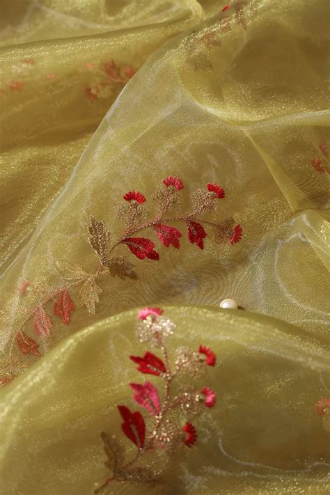 Embroidered Tissue Fabric | Buy Tissue Cloth Material Online